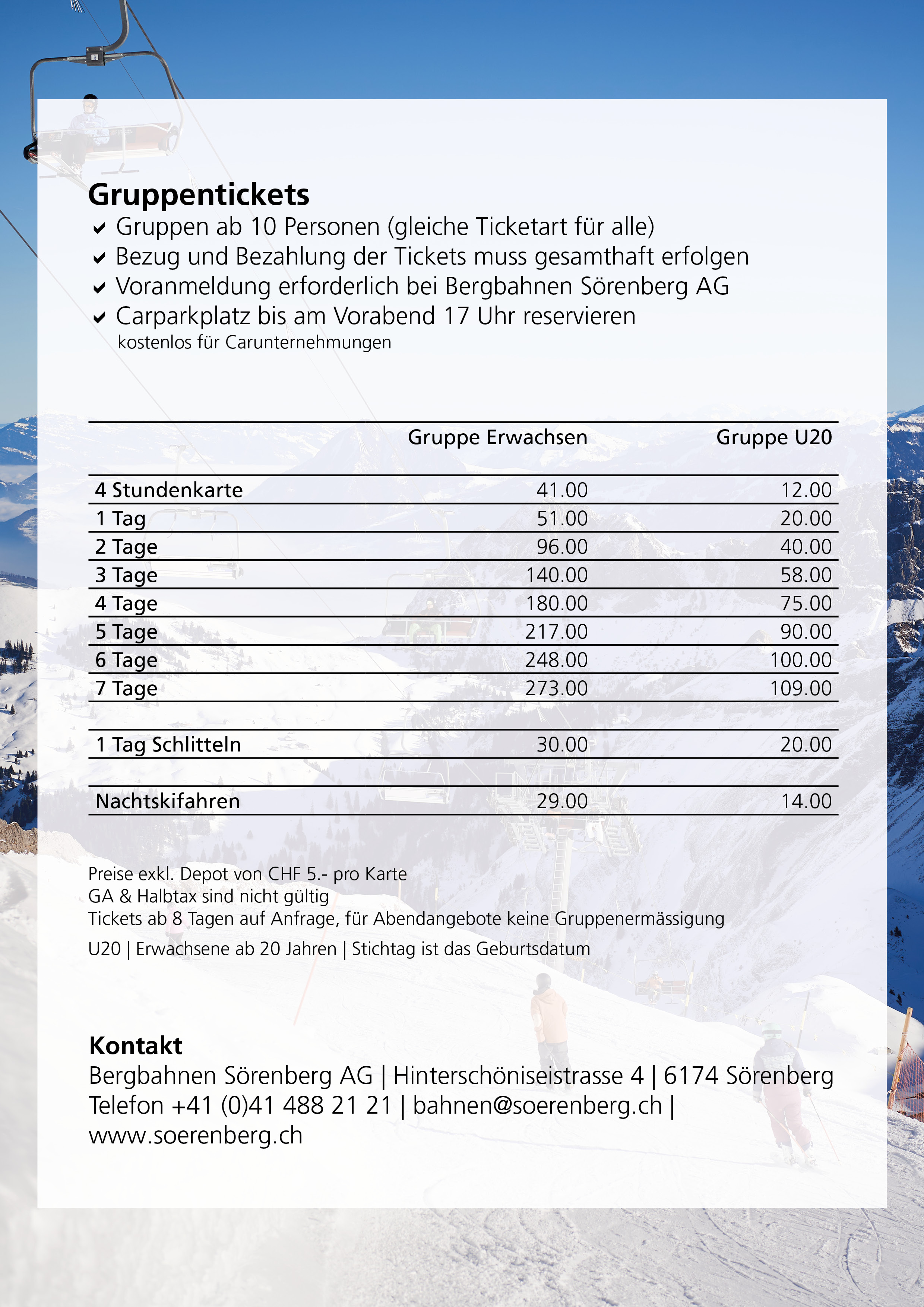 Gruppenangebote Winter 2026 – Vorschau