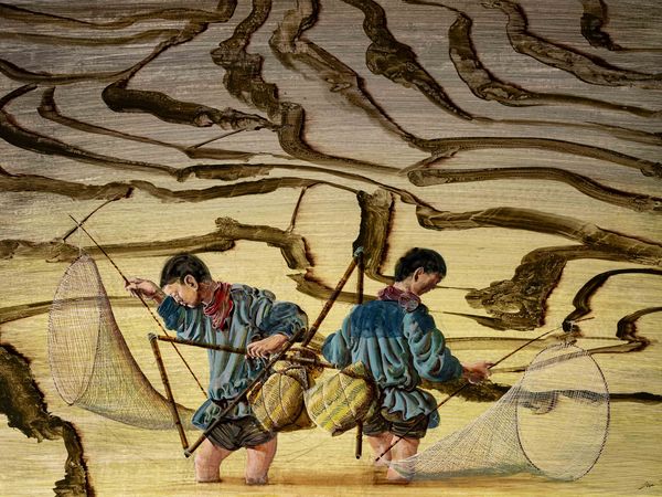 Hans Erni (1909-2015): Aalfänger im Reisfeld, 1986